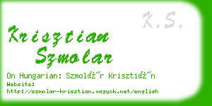 krisztian szmolar business card